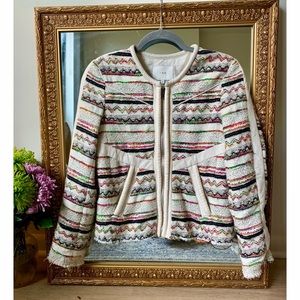 IRO Ecru Neon Multicolored Tweed Jacket